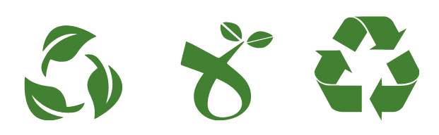 logo pour nos produits recyclables, biodégradables, compostables