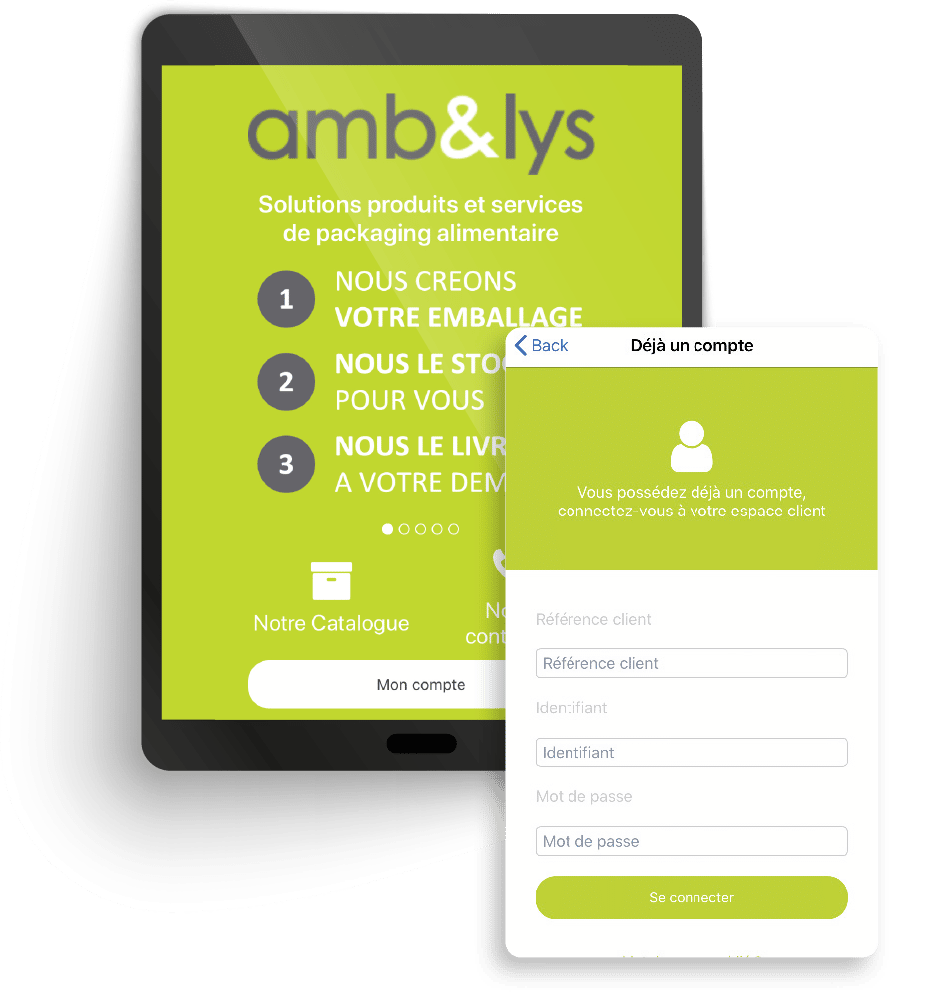 Des solutions performantes en téléchargeant notre application Ambelys avec Accès CLIENT sécurisé, passez vos commandes quand vous le souhaitez